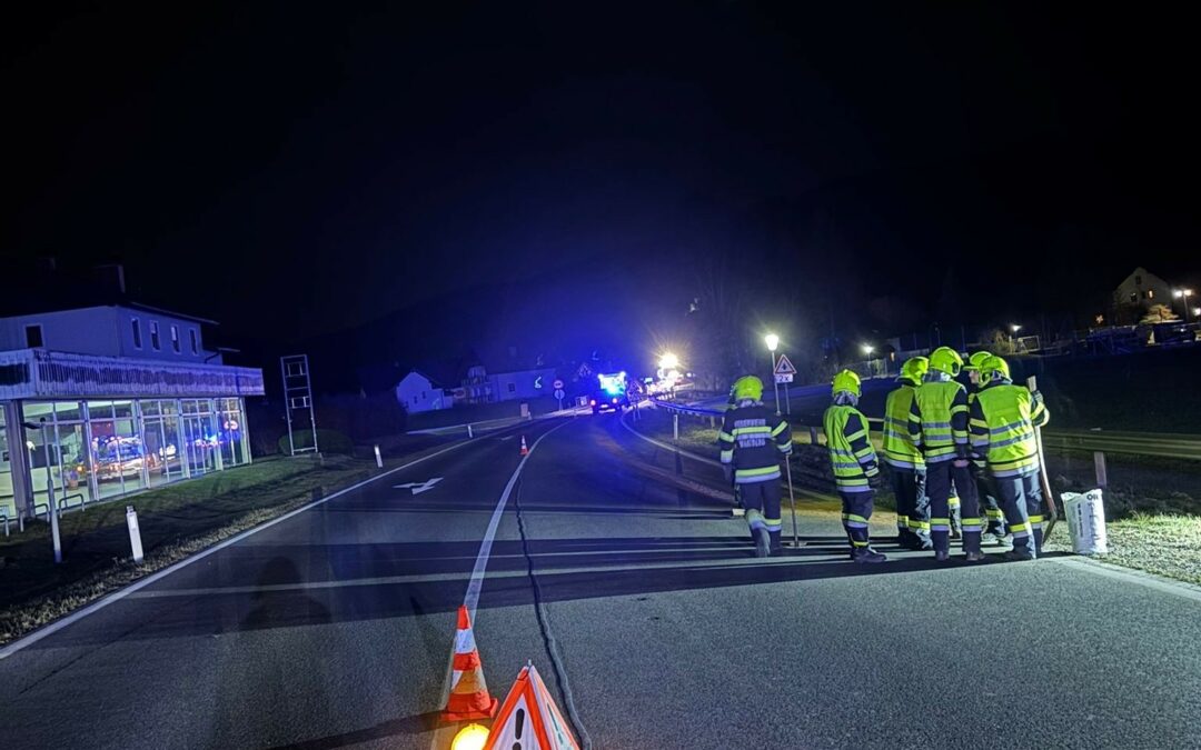 Ölspur auf L118 und im Ortsgebiet